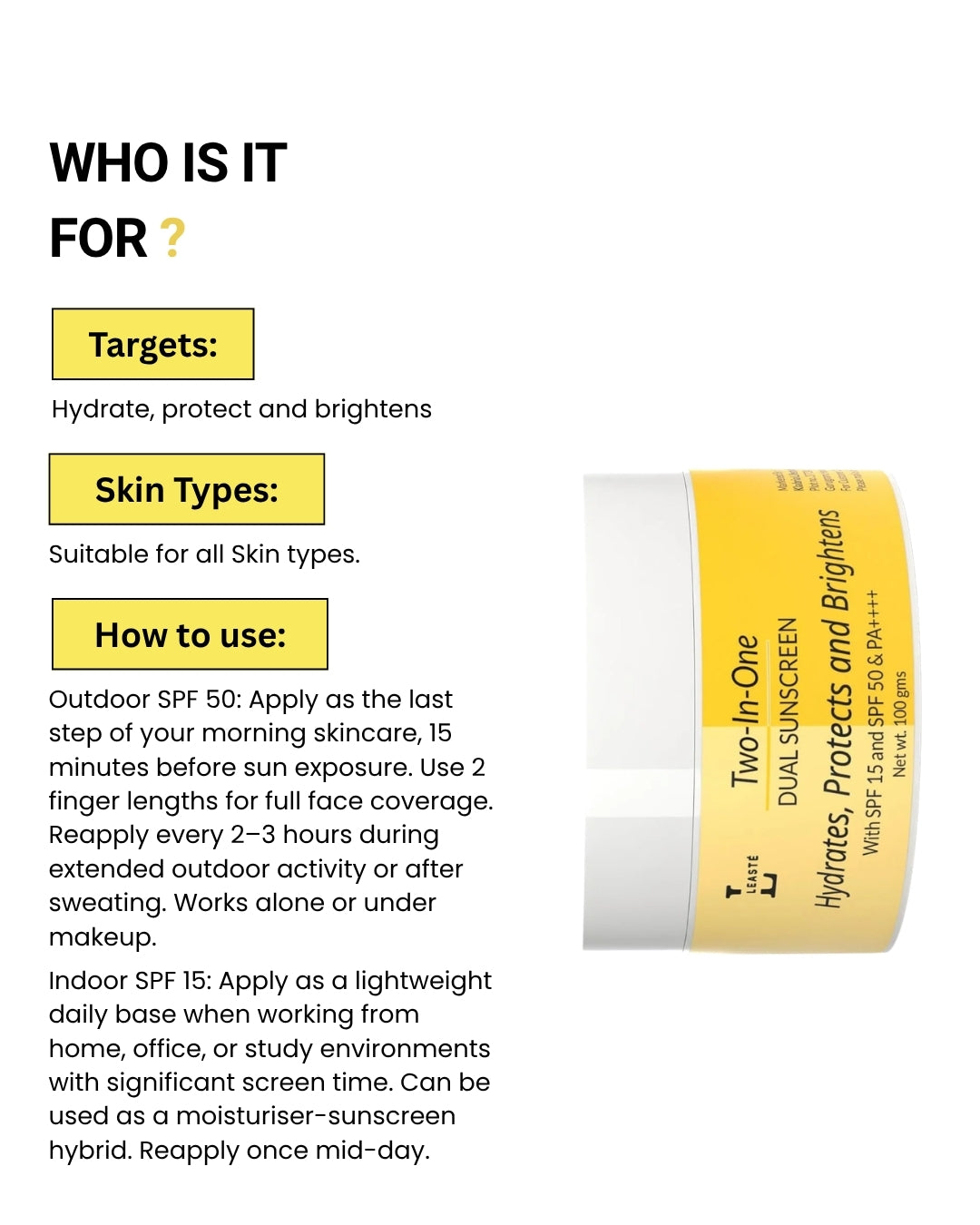 Leaste 2in1 Sunscreen